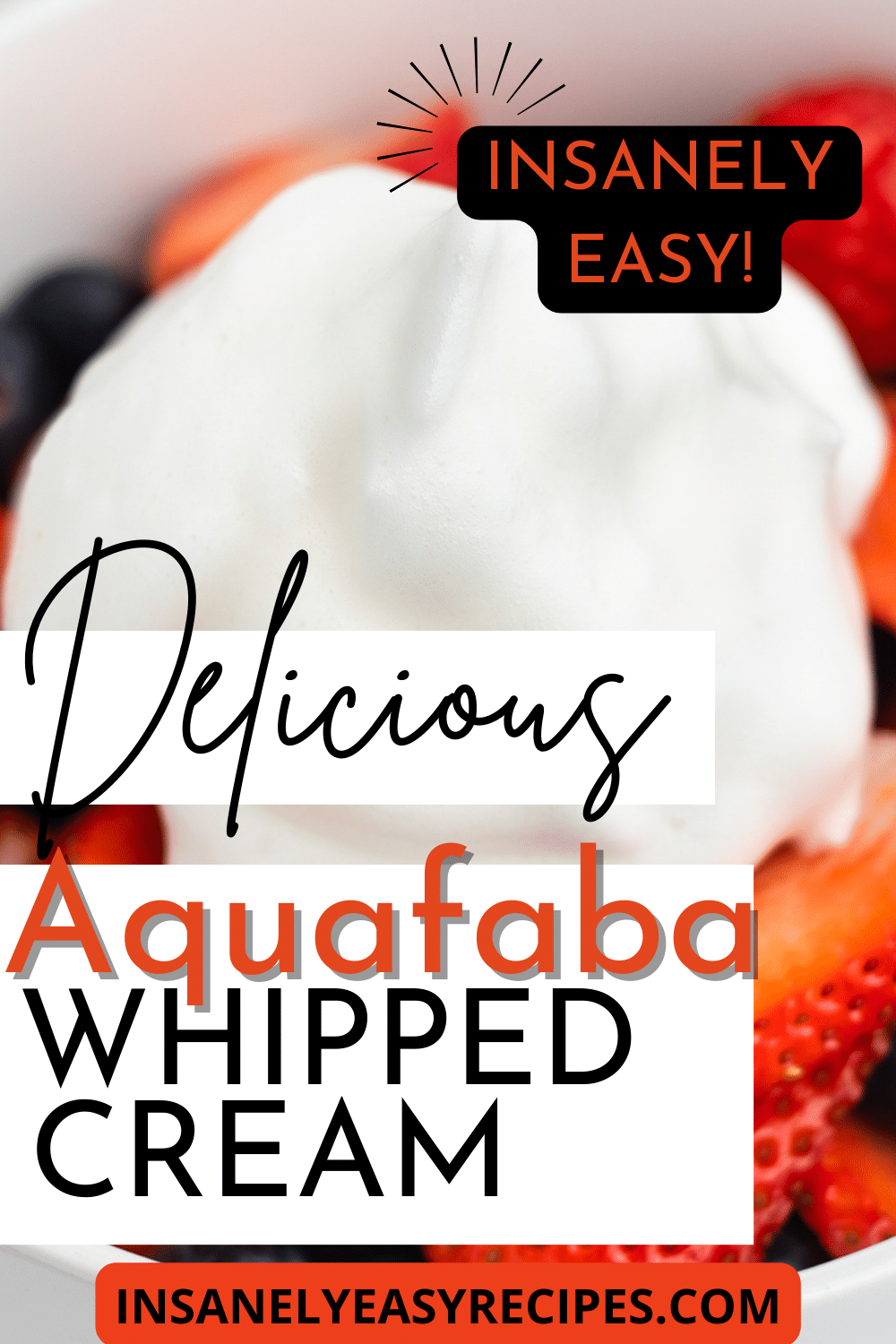 Pinterest photo of Aquafaba Whipped Cream