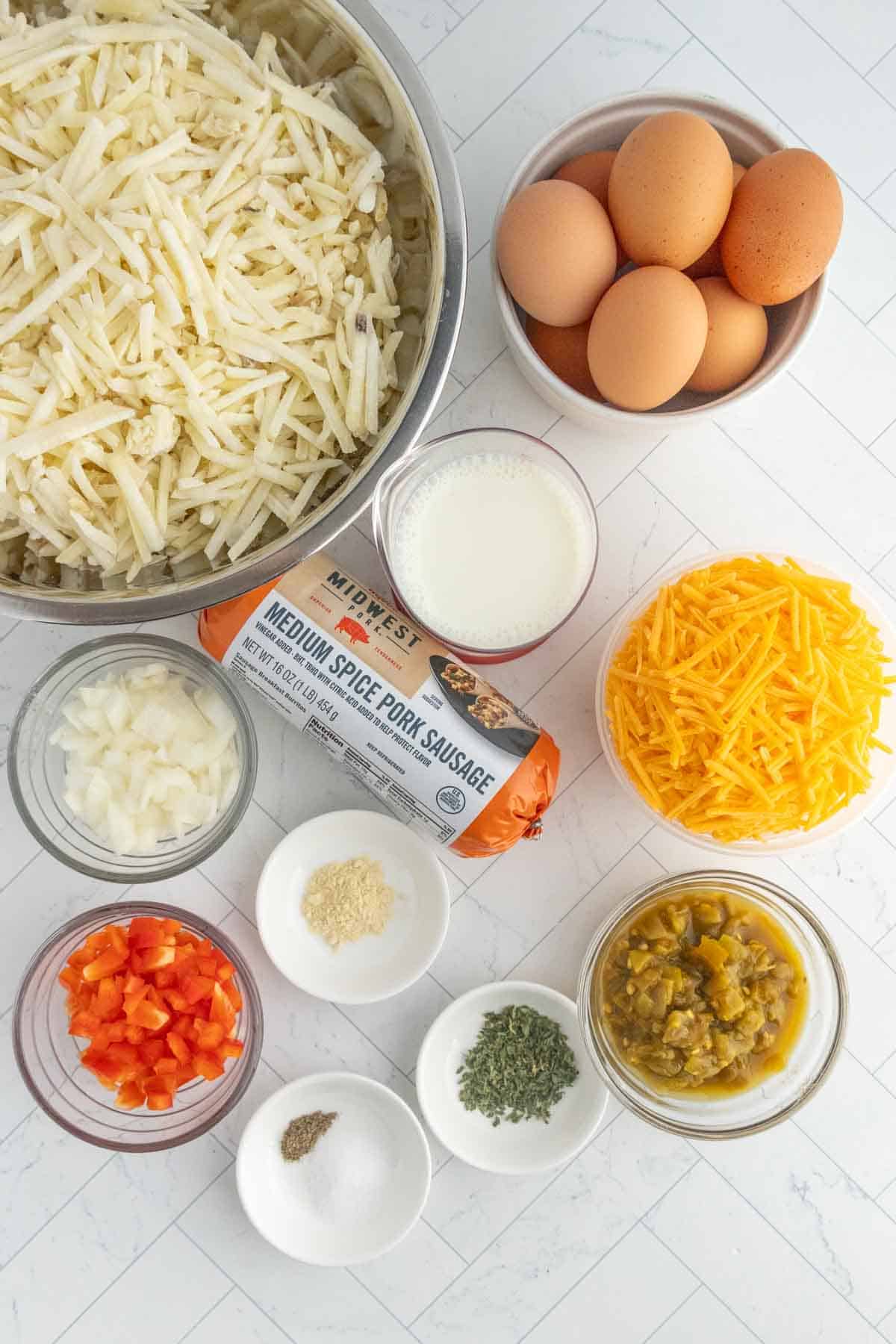 Creamy cheese and egg breakfast ingredients for delicious recipes.